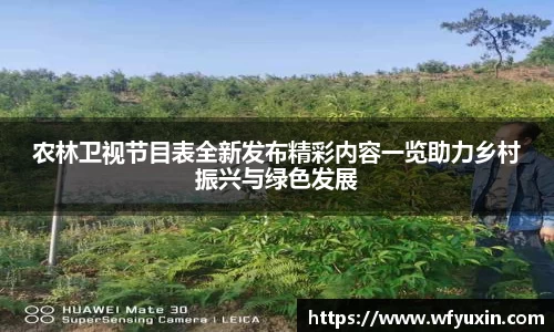 农林卫视节目表全新发布精彩内容一览助力乡村振兴与绿色发展